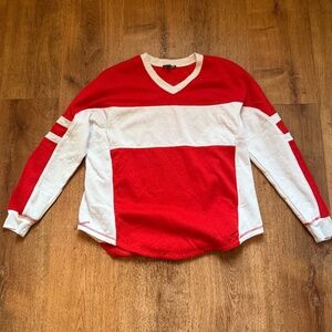 Red and White Sweatshirt
